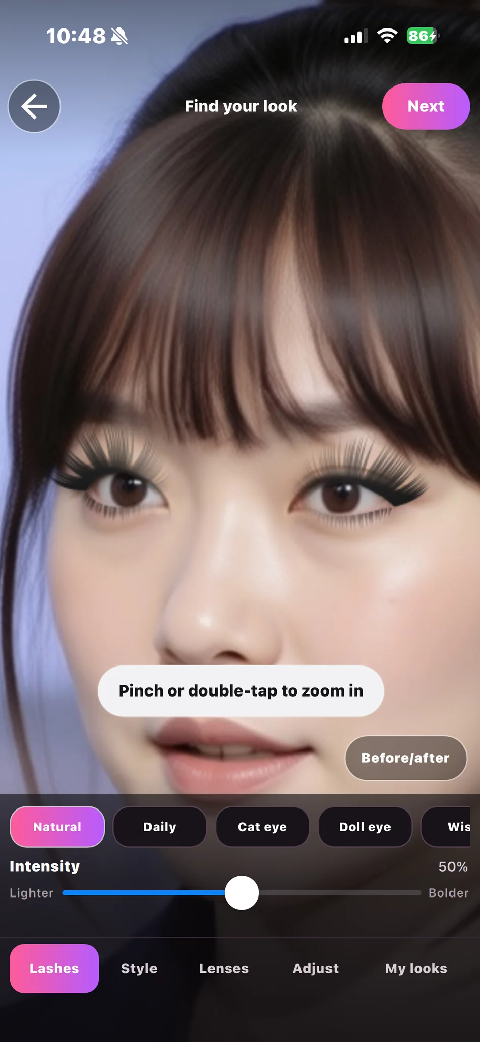 تجربة تصميم الرموش Natural مع شريط الشدة في LashMuse